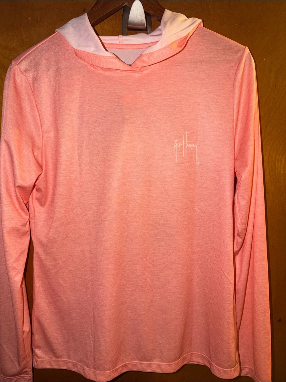 Guy Harvey Coral Pink Long-Sleeve Hooded Top